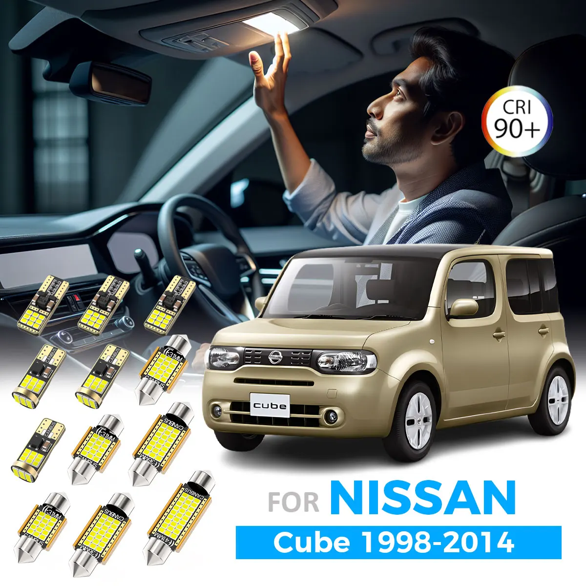 

AENVTOL Canbus для Nissan Cube Z10 Z11 Z12 1998-2011 2012 2013 2014 светодиодный внутренний светильник, комплект лампочек для номерного знака, автомобильные аксессуары