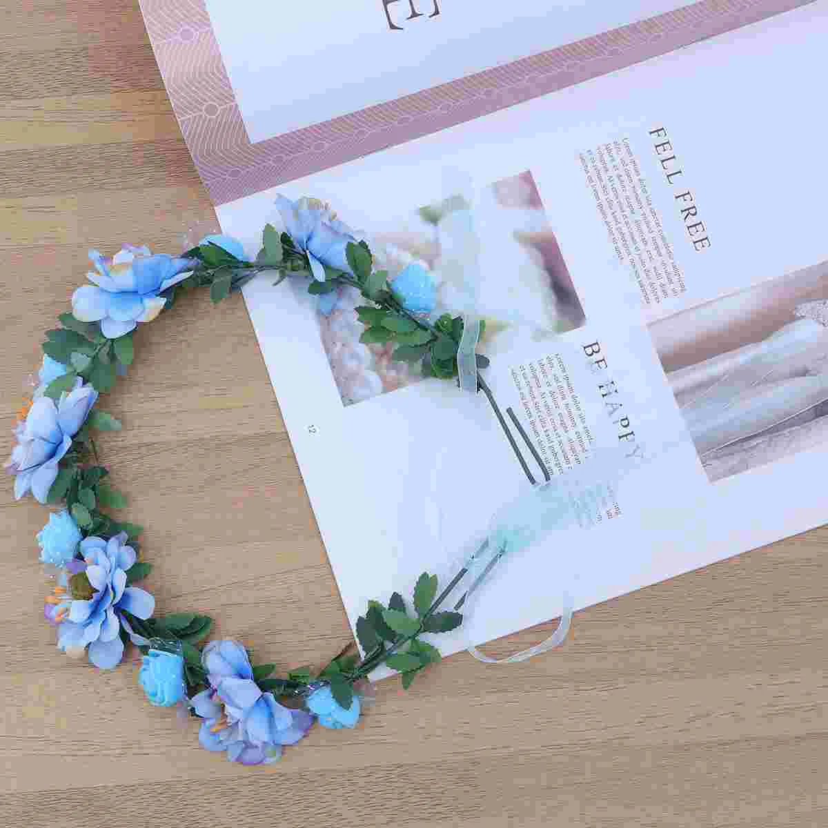 

Bridal Headband Wreaths Simulation Garland European American Bohemia Floral Beach