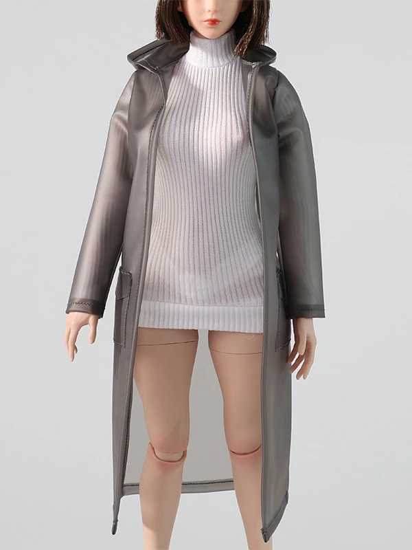 1/6 Scale Male Female Doll Clothes Clear Raincoat Outfit Fits 12 Inch Seamless Action Figure Body Collectible Doll Accessories
