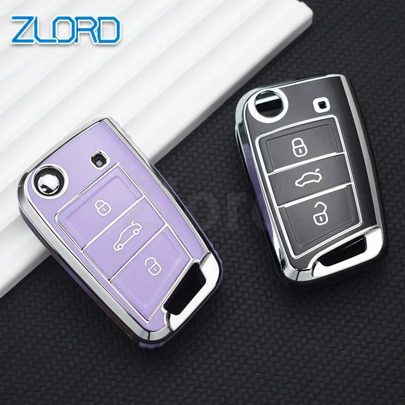 Car Remote Key Case Cover Shell For VW Volkswagen Golf 7 MK7 Tiguan MK2 For SEAT Ateca Leon FR 2 Ibiza For Skoda Octavia A7