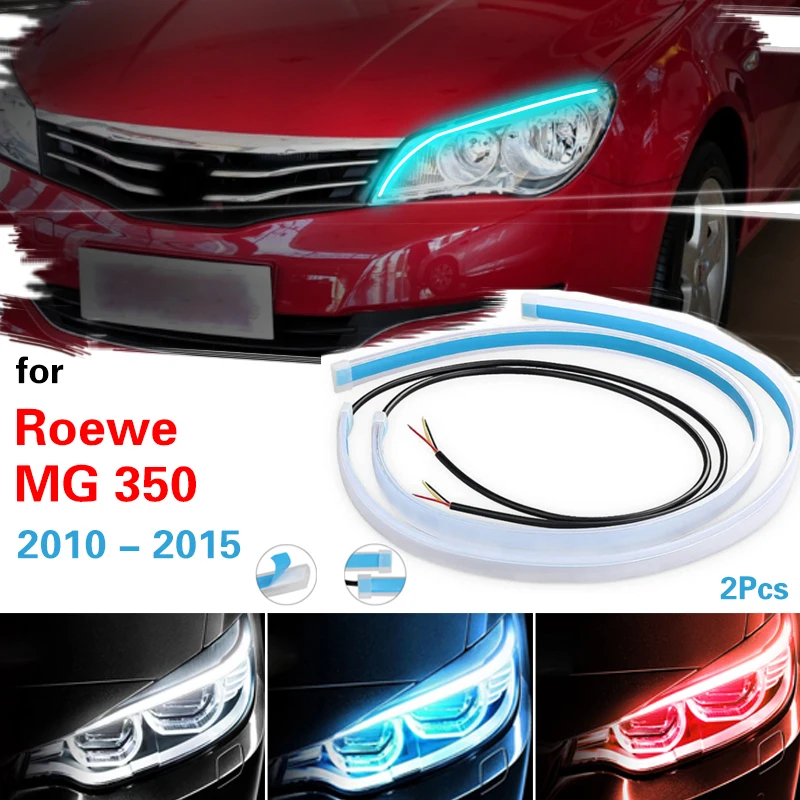 

12V Car Daytime Running Light Flexible Waterproof Strip For Roewe MG 350 2010-2015 Auto Headlights Turn Signal Brake Flow Lights