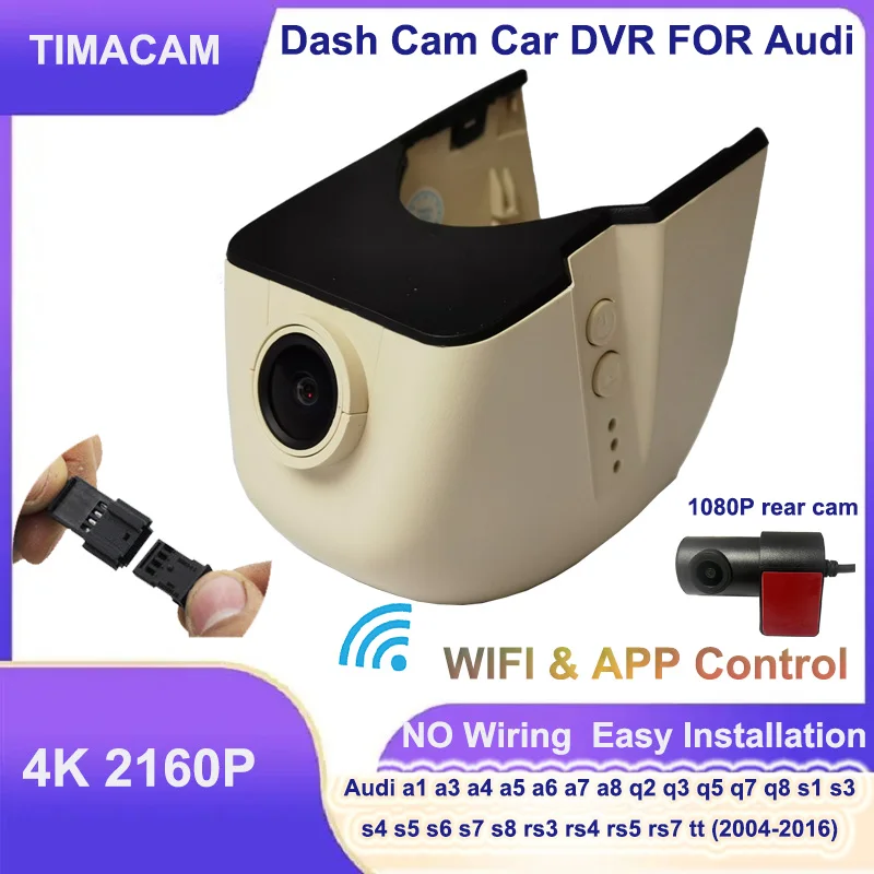 

TIMACAM 4K Wifi Car DVR Recorder for Audi a3 8v 8p a5 a6 c7 a7 a4 b8 b9 s3 8v s5 b9 s4 b8 tt rs q3 q8 q4 q5 q7 Dash Cam Camera