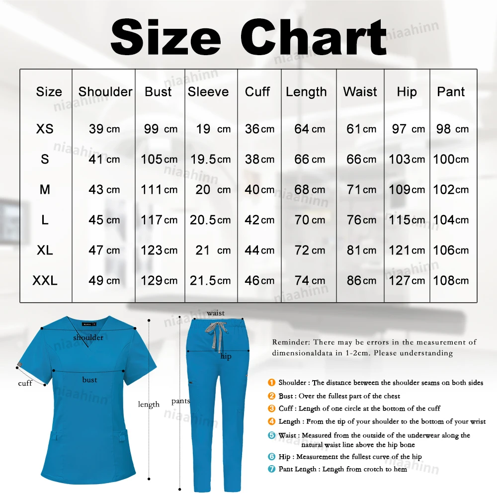 Nurse Uniform Medical Scrubs Surgical Gown Wholesale Nursing Accessories Dental Clinic Pet Grooming Short Sleeved Top Pants Sets