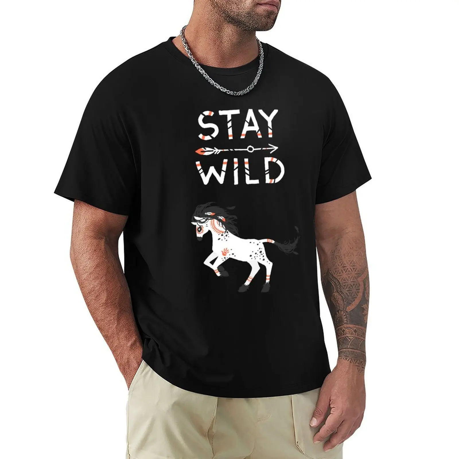 

Stay Wild T-Shirt anime quick drying Short sleeve tee plus size tops mens t shirts