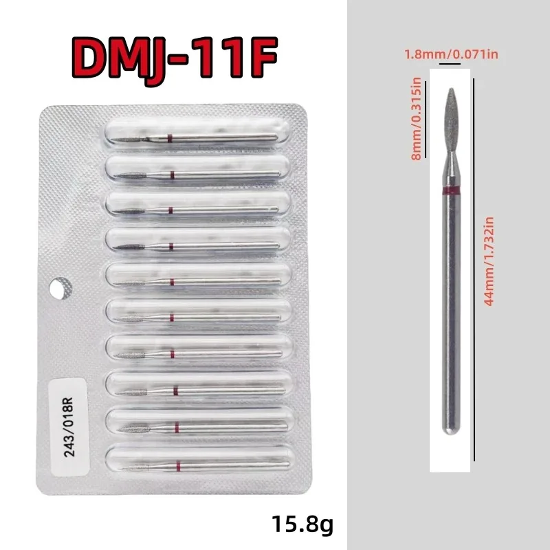 10-teiliges Diamant-Nagelbohrer-Set, Diamant-Fräser für Maniküre, 3/32 Zoll, elektrische Nagelfeile, Nagelhautentferner-Werkzeug – Detail 23