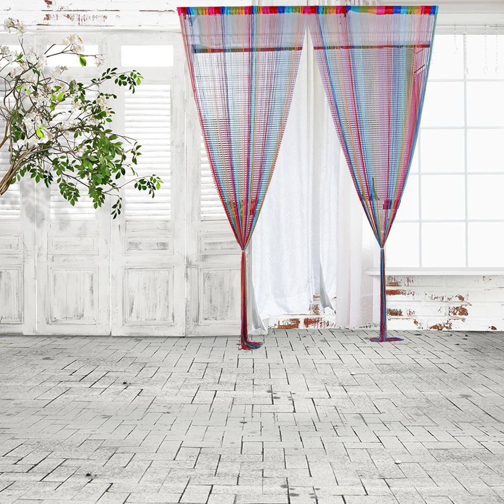 

100x200cm String Curtains Decorative Thread Washable Bedroom Living Room Door Creative Bohemian Style Geometric Macrame Curtains