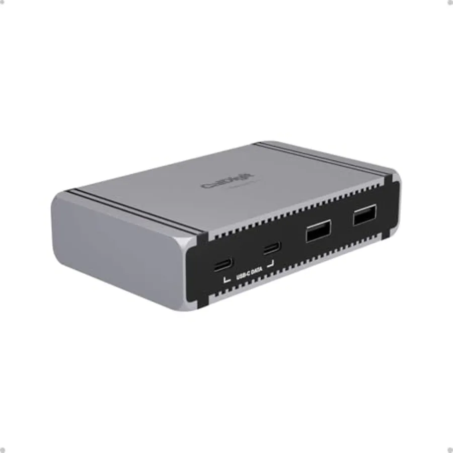 

Thunderbolt 5 docking station for desktop use, aluminum, space gray, 9-port expansion with 4x TB5/USB4 v2, dual 8K display supp