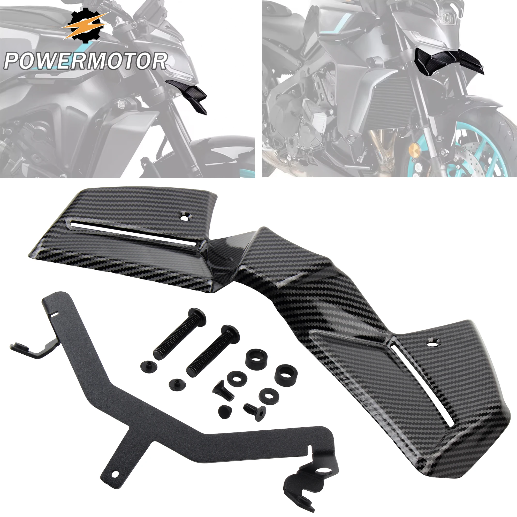 

Комплект переднего спойлера для мотоцикла Supermoto, модифицированный для Yamaha MT-09 MT09 2024-2026, аэродинамическое крыло-спойлер