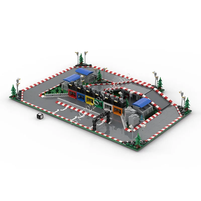 

3198PCS Race Track MOC Creative street view Model Building Blocks Architecture DIY Education Assembly Model Toys Holiday Gifts