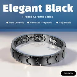 Minimalist Design Pure Ceramic Bracelets Hematite Magnetic Men's Link Bracelet