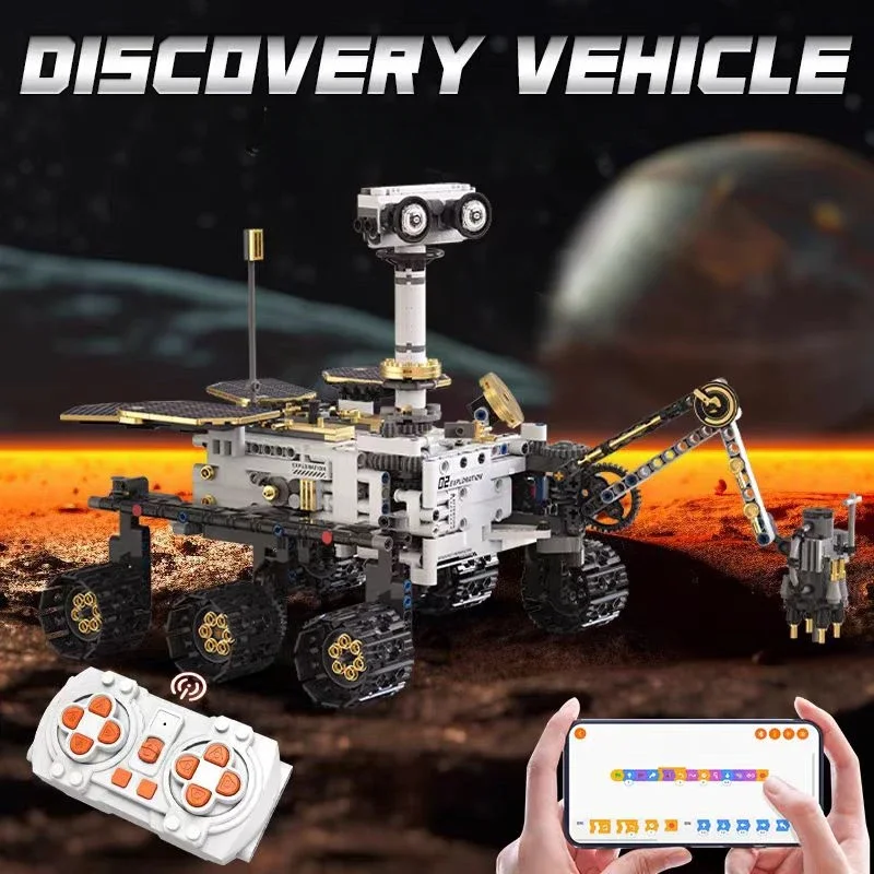 Nuevo 1007 Uds. MOC eléctrico Mars exploración Rover bloques de construcción montaje ladrillos modelo juguetes para niños juegos de regalo de Navidad