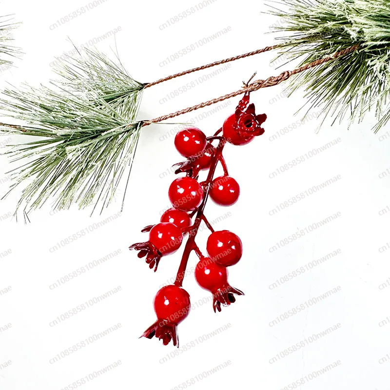 Christmas Flowers Pine Needles Rattan Bells Red Fruit Ornaments Wreaths, Holiday Home Dining Table Pendants Cedar view 4