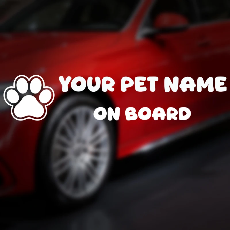 

Custom “pet name On Board” Car Sticker – Personalized Pet or Baby Name Vinyl Decal, Waterproof PVC Decorative Bumper Label