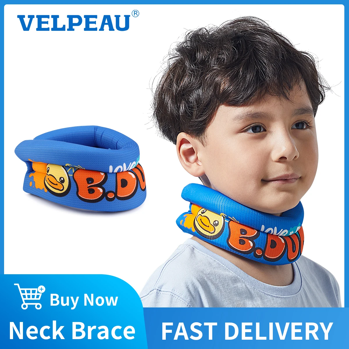 

VELPEAU Kids Neck Brace for Correcting Posture, Stiff Neck and Pain Relief Foam Cervical Collar Support for Child Soft and Cute