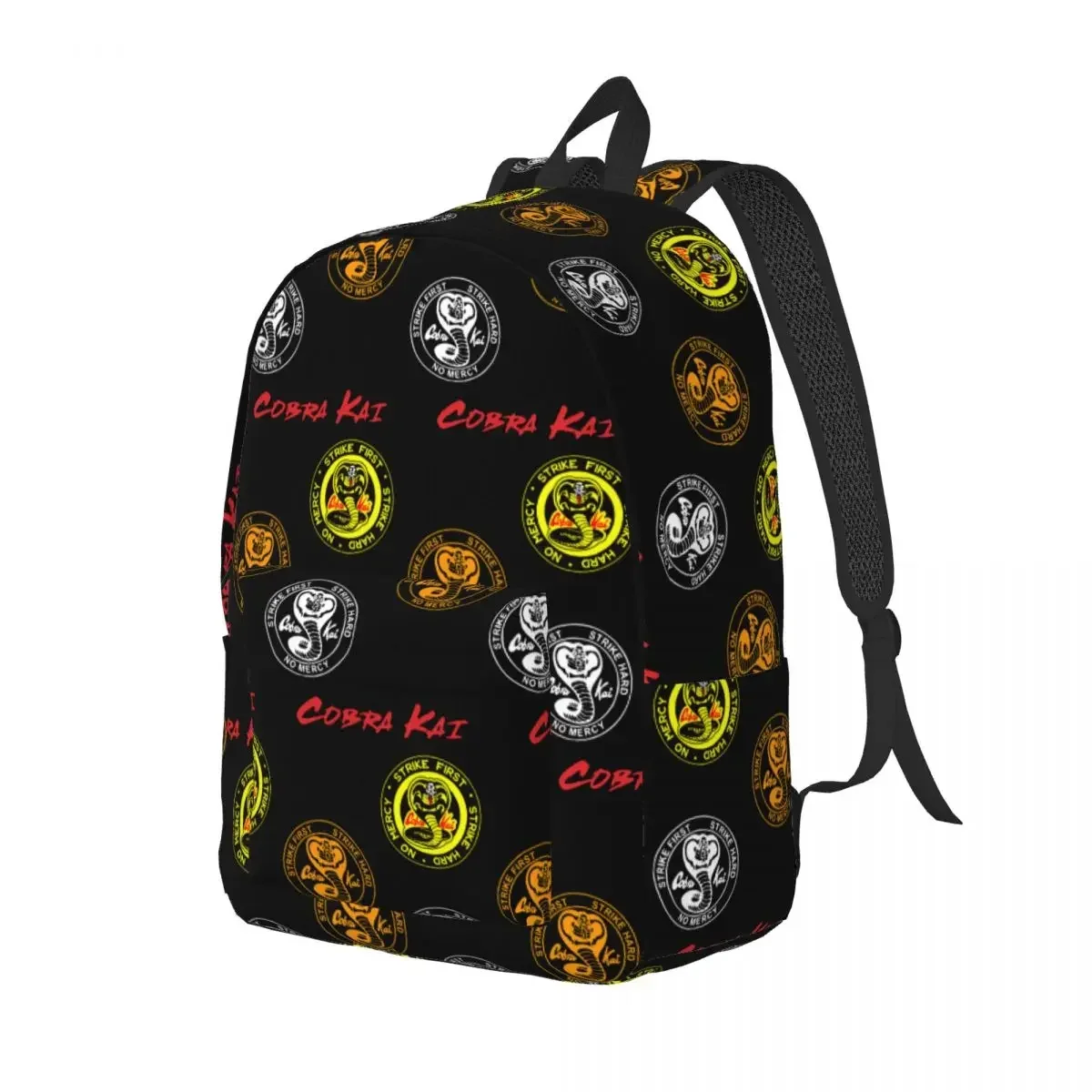 Plecak z naklejkami Cobra Kai dla uczniów szkół podstawowych Nigdy nie umiera Karate Kid Bookbag Chłopiec Dziewczynka Plecak z kieszenią