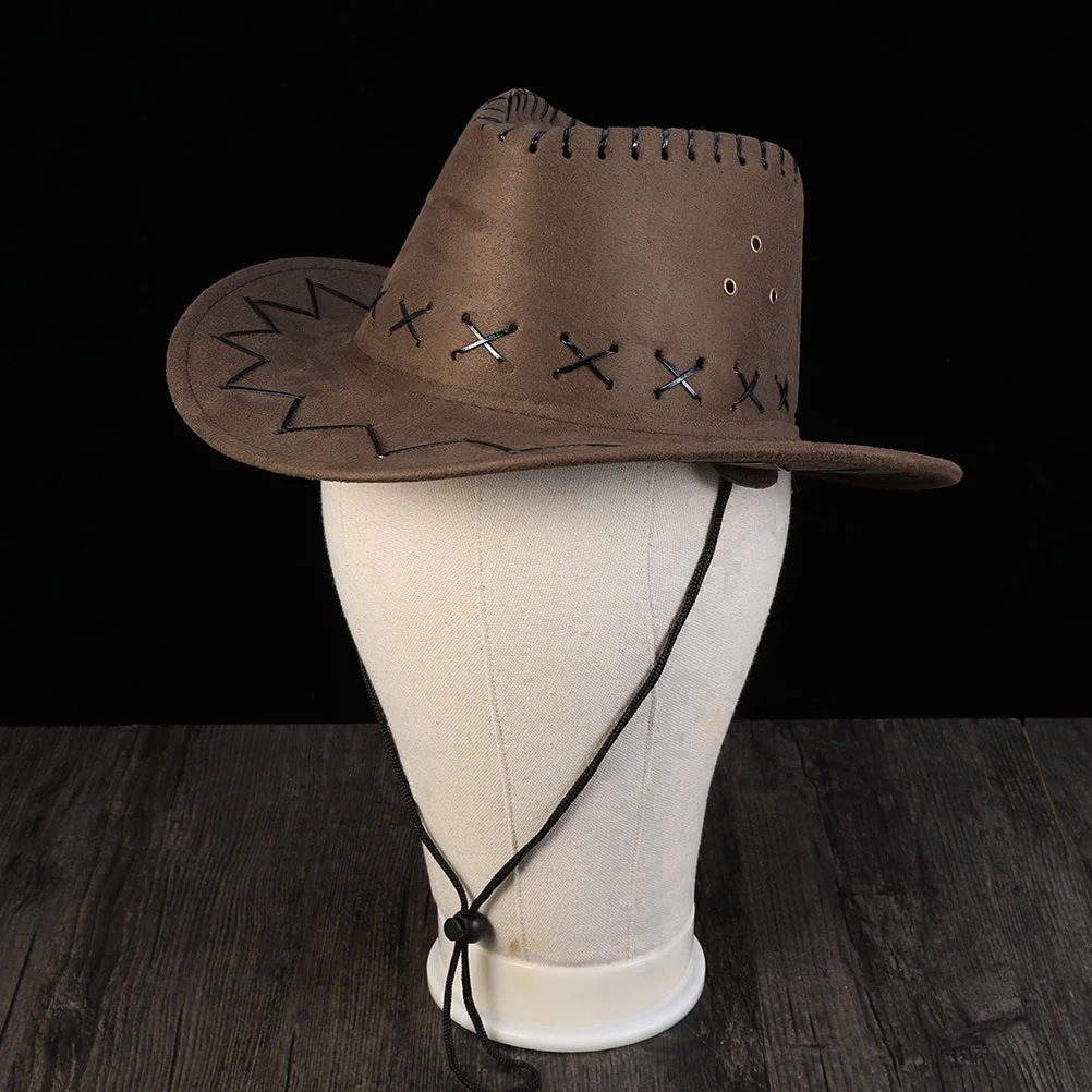 

2Pcs Kids Cowgirl Hat Western Theme Party Dress Up Costume Adjustable Secure Fit Performance Cosplay Hat for Children
