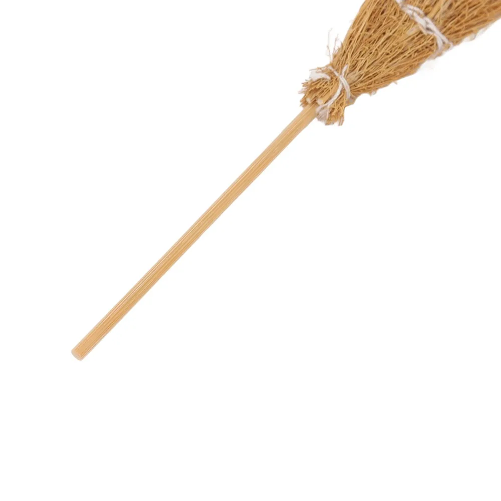 20pcs wooden Mini Witch Broom 5.5in White Rope Miniature Witch Broom Mini Witch Brooms yellow Halloween Witch Broom