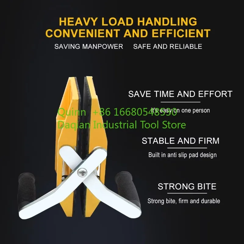 NGWholesale Double-Handed Metal Lifting Clamp Effort-Saving Tool for Stone Glass Handling Metric Measurement Direct Manufacturer