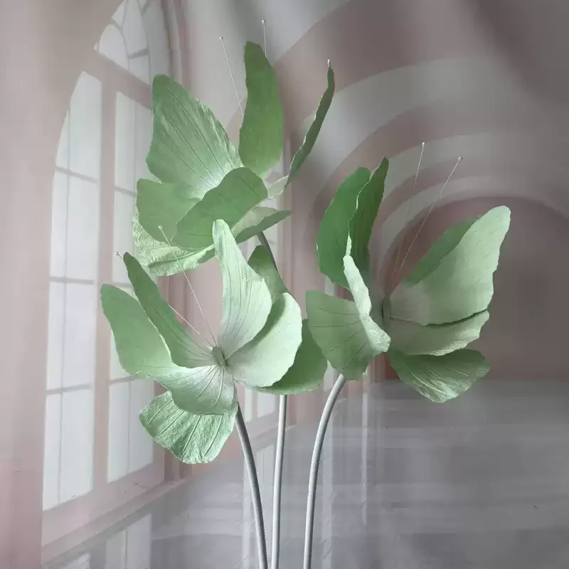 Handmade Artificial Paper Butterfly Paper Flower Wedding Road Guide Butterflies Party Backdrop Decor  Home Stage Window Layout