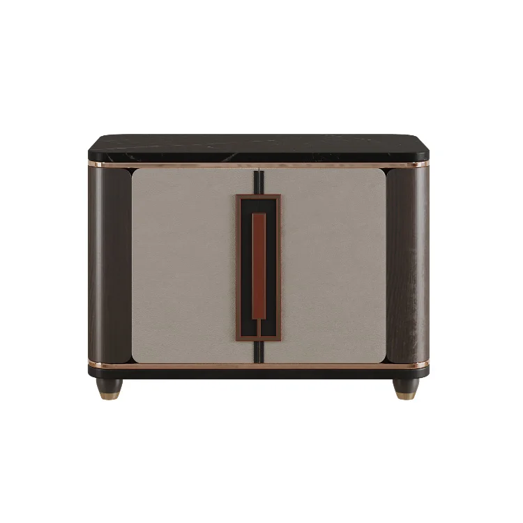 Modern round wooden bedside table large capacity simple cylindrical bedside table bedroom one-stop solution