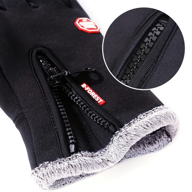 Guantes de invierno para hombre con pantalla táctil, cálidos, resistentes al viento, acolchados, de algodón grueso, para ciclismo al aire libre, motocicleta, hogar