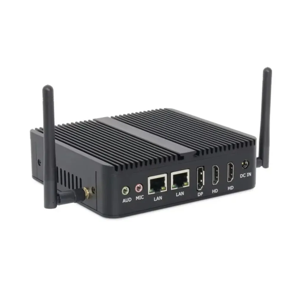 Linkleaps Bestselling N95 N100 N150 J6412 Fanless Embedded Industrial Box Mini with Triple 4K Display, Dual GbE LAN, 2 COM