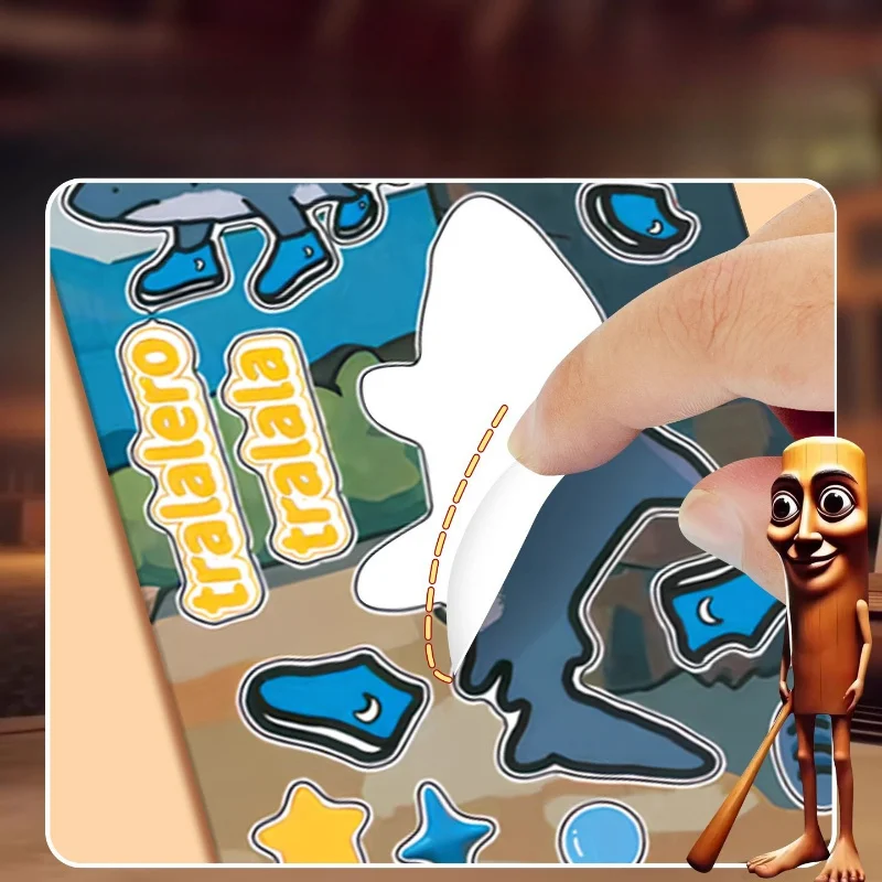 8 أوراق/حزمة Tung TunTung Sahur مجردة متعة الإبداعية تلبيس ملصقات الكرتون متعة ملصقات DIY بها بنفسك ملصقات الكولاج واللباس #6