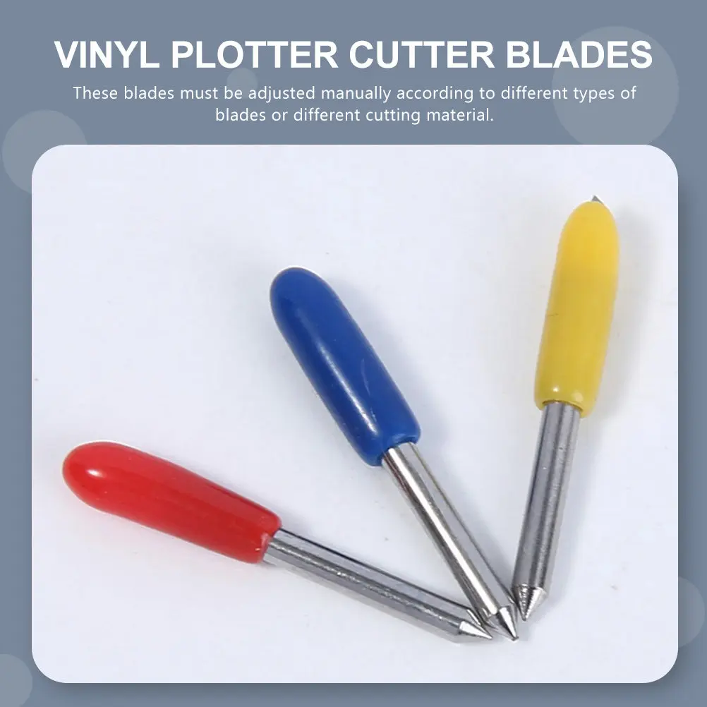 50Pcs Lettering Cutter Tungsten Steel Blades Non Rust Rubber Sleeve for Vinyl Plotter Cutting Replacement Blades