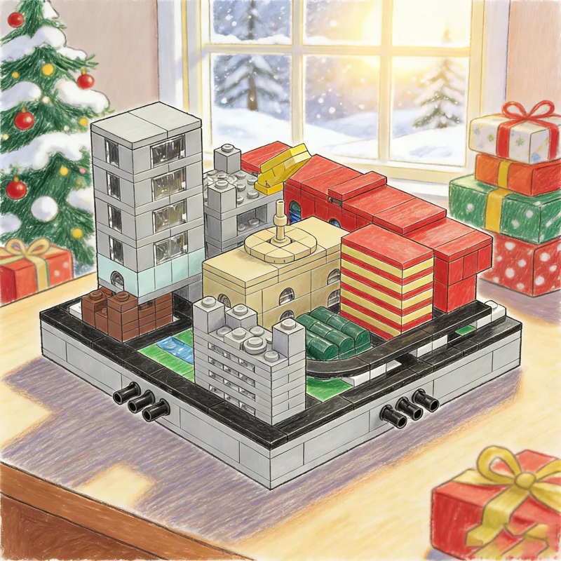 

435pcs MOC Architecture Big City Part 4 Model Building Christmas Gifts Blocks Assemble Creative DIY Toys Brick Idea Education