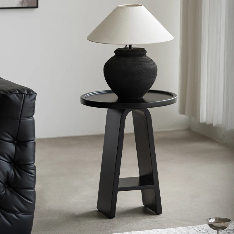wood coffee table for Bedroom small apartment sofa end table light luxury beside table Small furniture