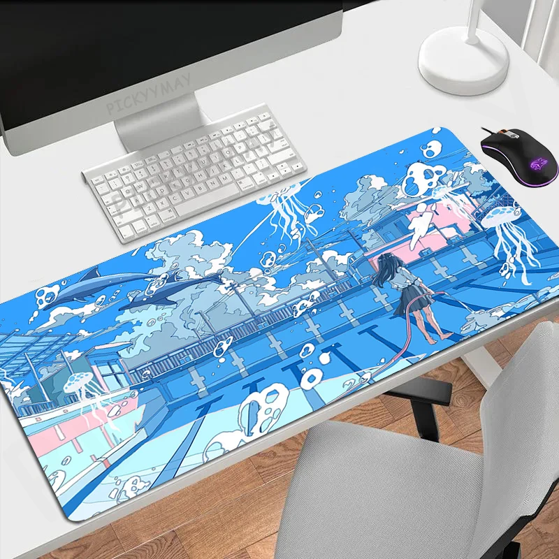 

Gamer Mousepad Japanese Anime Mouse Pad Large Mouse Mat Natural Rubber Desk Rug PC Desk Mats Design Mousepads 100x50cm