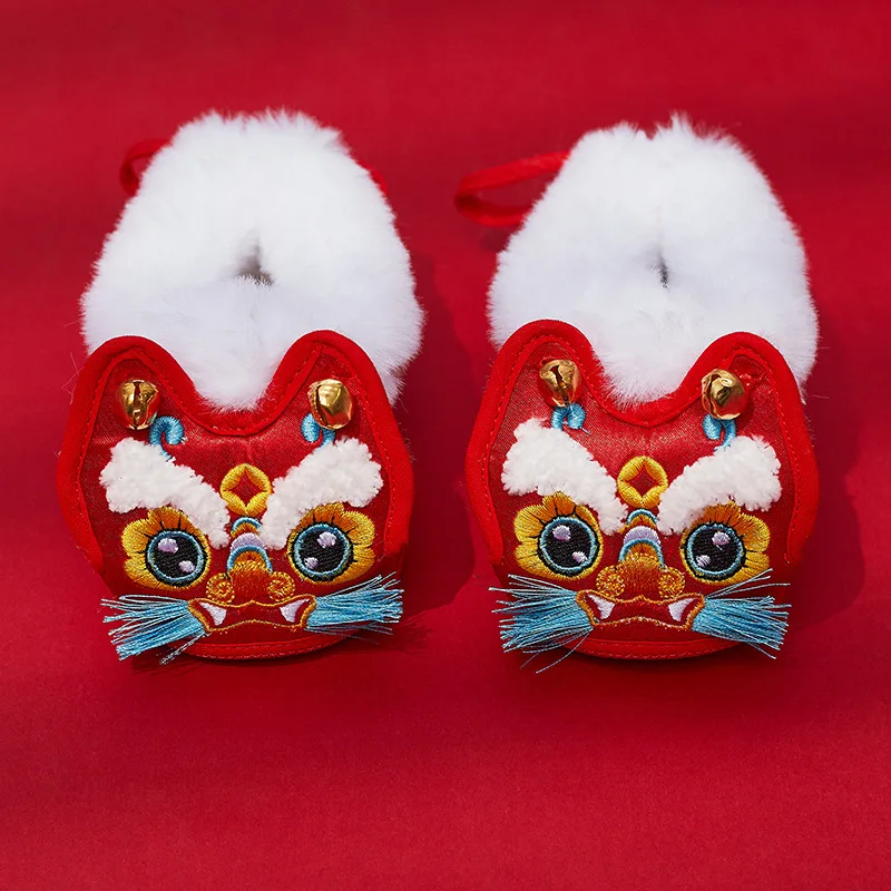 Baby Newborn Walking Shoes Children's Walking Shoes Warm Winter Chinese New Year Kids Shoes