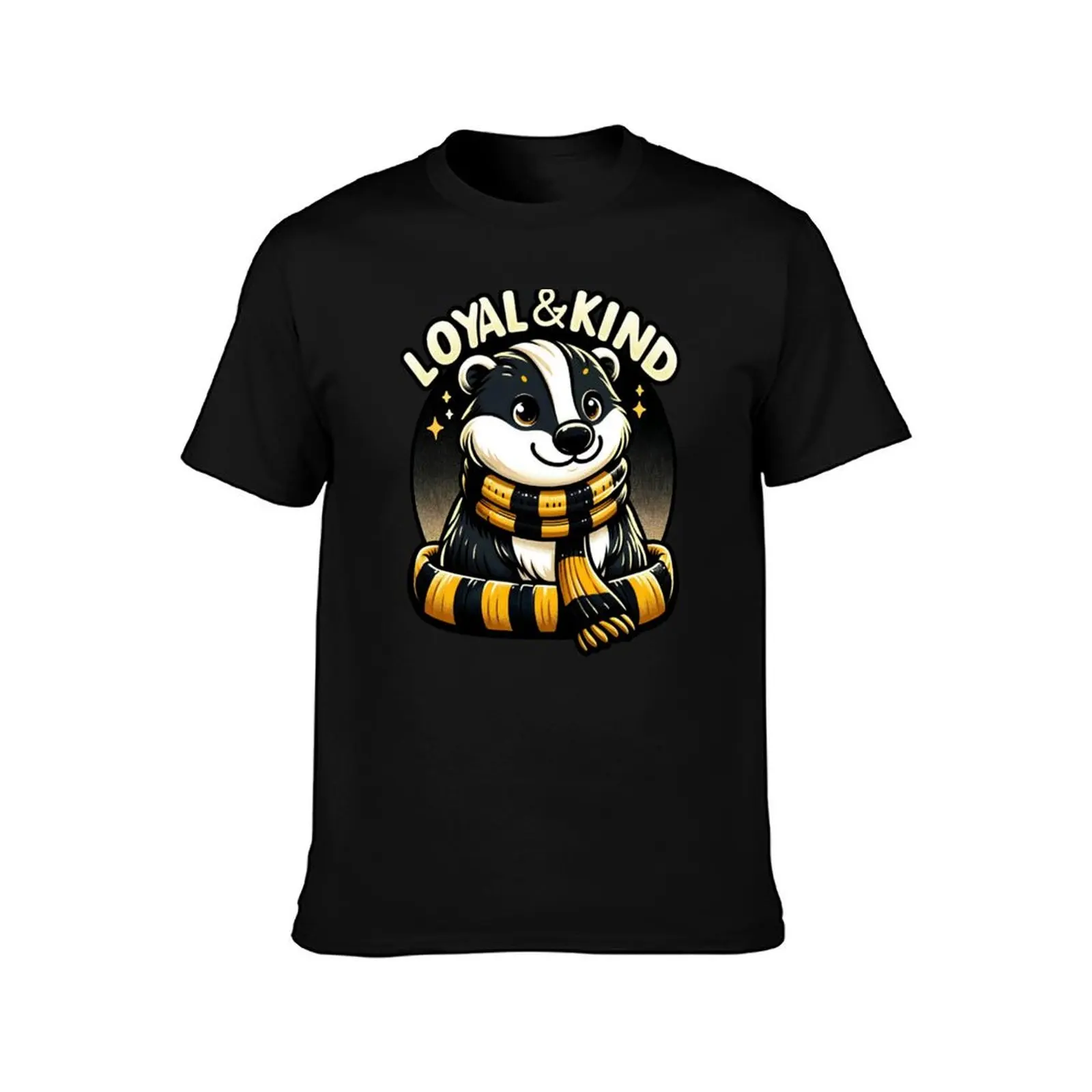 Loyal and Kind - Badger with a Scarf - Fantasy T-Shirt Non-Shrink Basic Cotton T-Shirt
