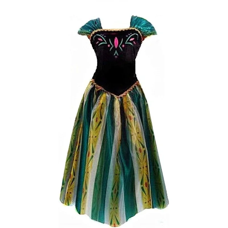 

Анна Зеленый Аниме Косплей Костюм Принцессы Хэллоуин Карнавал Снежная Королева Вечеринка Фэнтези Танцевальное Платье для Женщин Взрослых