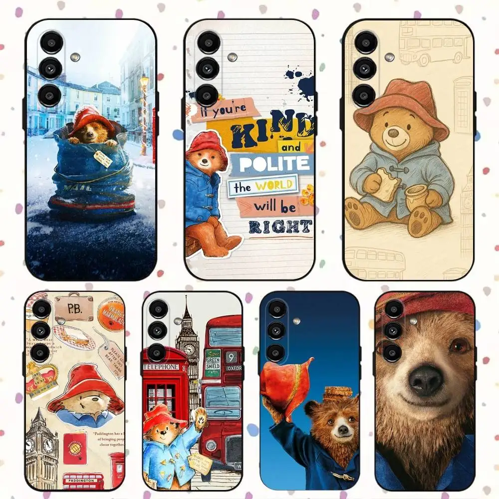 

Cute P-Paddington Bear Phone Case For Samsung S24,S21,S22,S23,S30,Ultra,S20,Plus,Fe,Lite,Note,10,9,5G Black Soft Cover