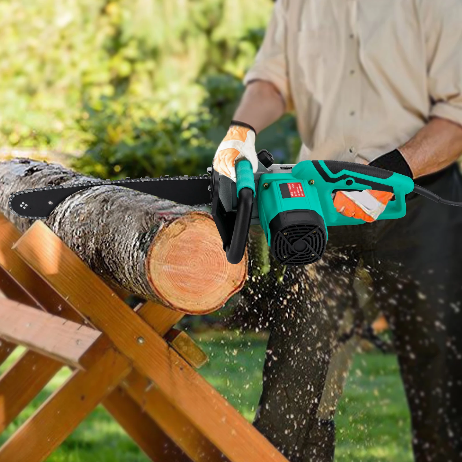 

Brushless Chainsaw with Electric Battery, Powered and Charger, Quiet, Auto-oiling Tool, Tensioning, 48V-72V, 16 in