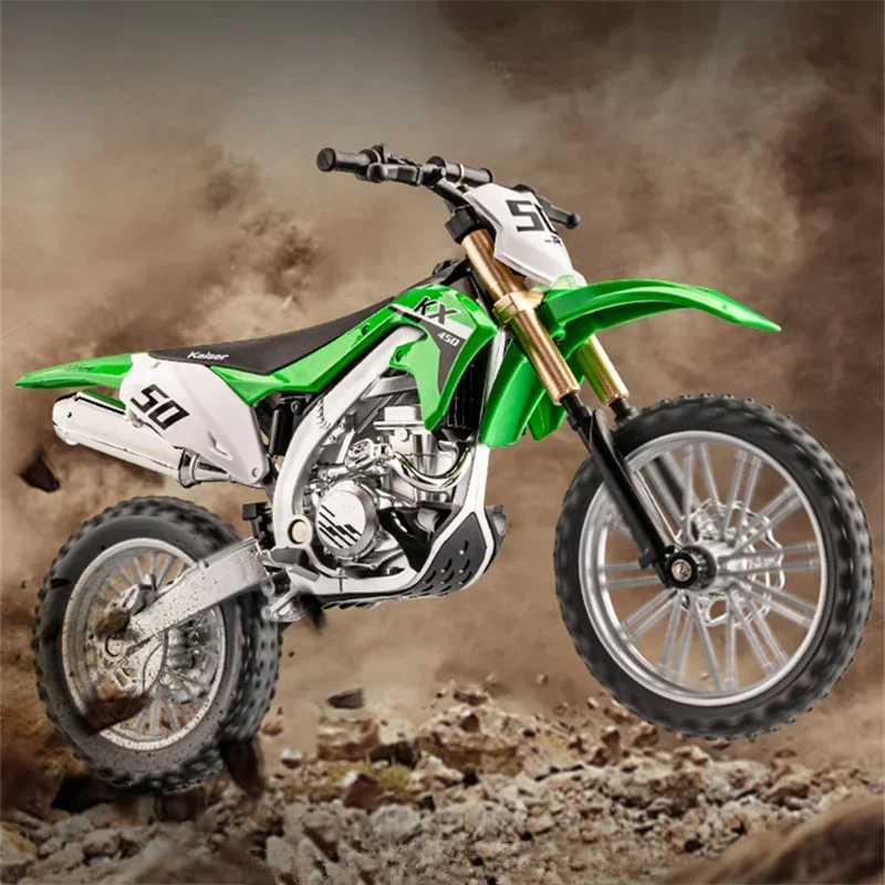 1:12 Kawasaki KX450 Alloy Sports Motorcycle Model Diecast Metal Track Mountain Off-road Race Motorcycle Model Childrens Toy Gift