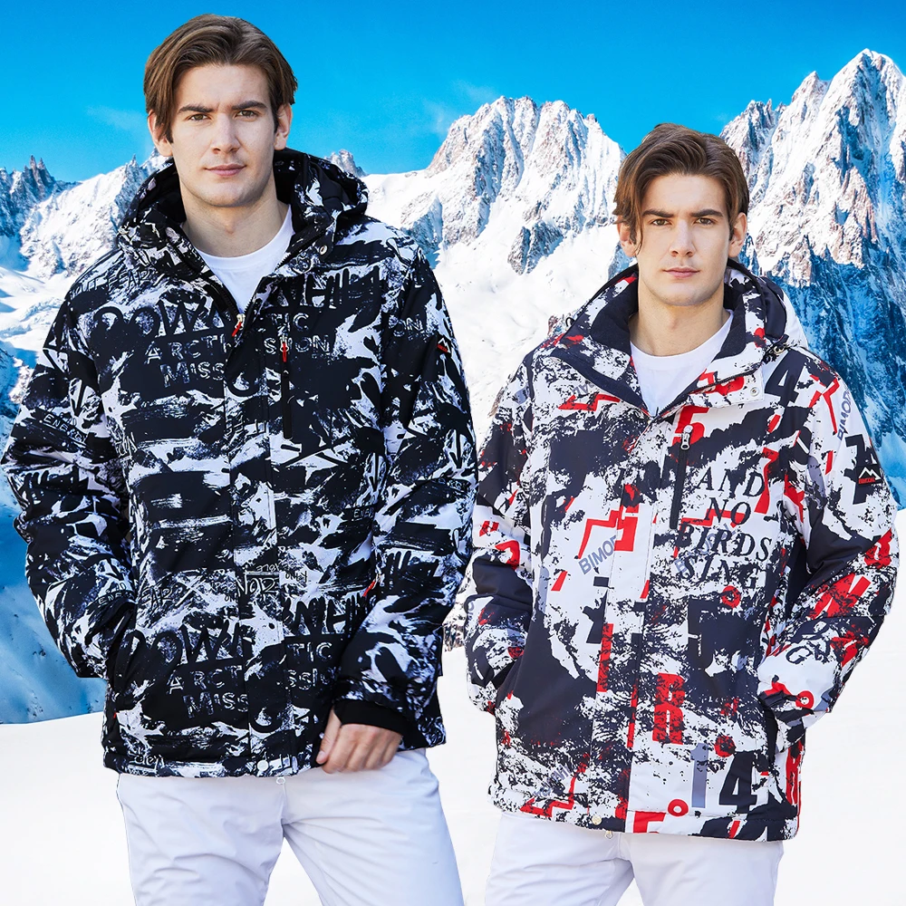 Inverno dos homens super quente terno de esqui à prova de vento à prova dwindproof água snowboard calças jaqueta masculina trajes de neve macacão