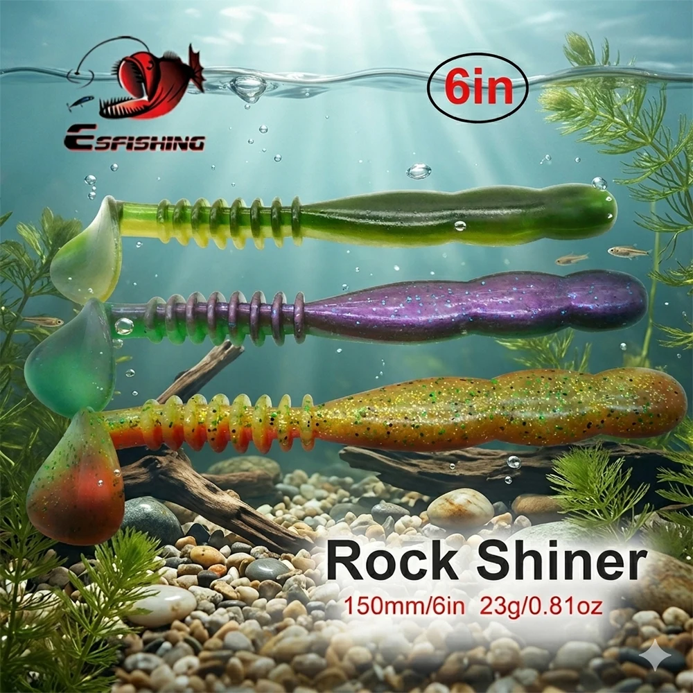 KESFISHING Big Lure swimbait Rock shiner 6in 3pcs Soft Plastic Bait Sea Fishing T tail Silicone Lure