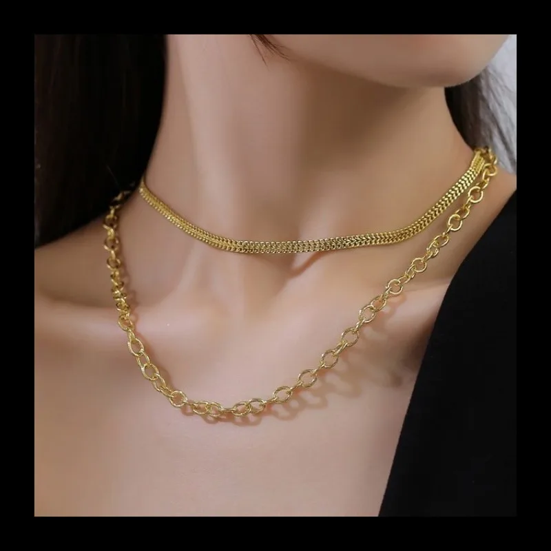 

Fashion and Popular Cold Wind Stacked Chain Korea Dadongmen Ins Tide Cool Cold Wind Necklace