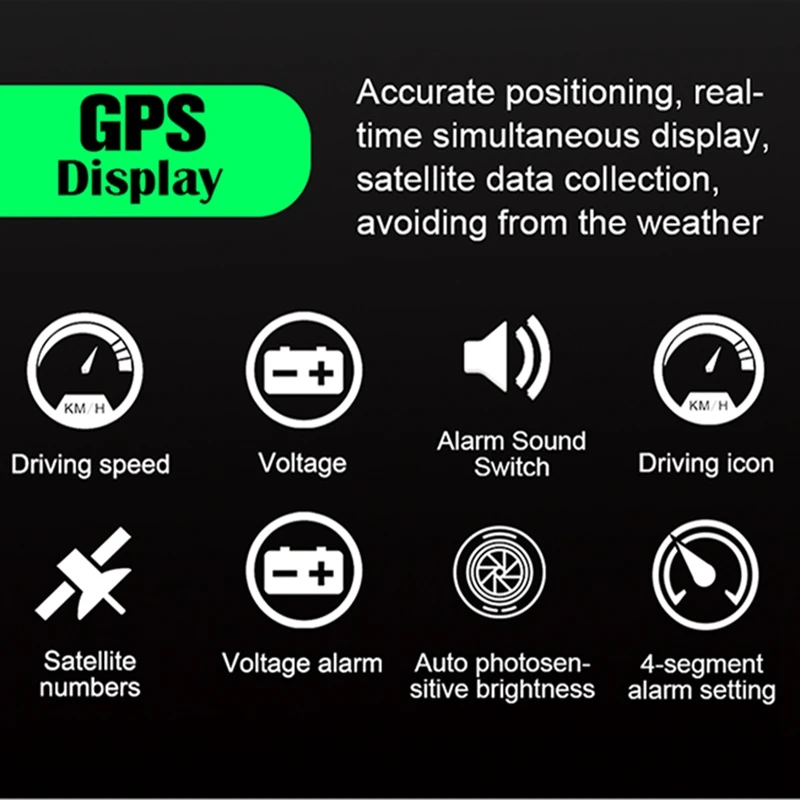 M7 GPS HUD Car OBD2 Head Up Display Speed Display OBD On-Board Computer Overspeed Warning