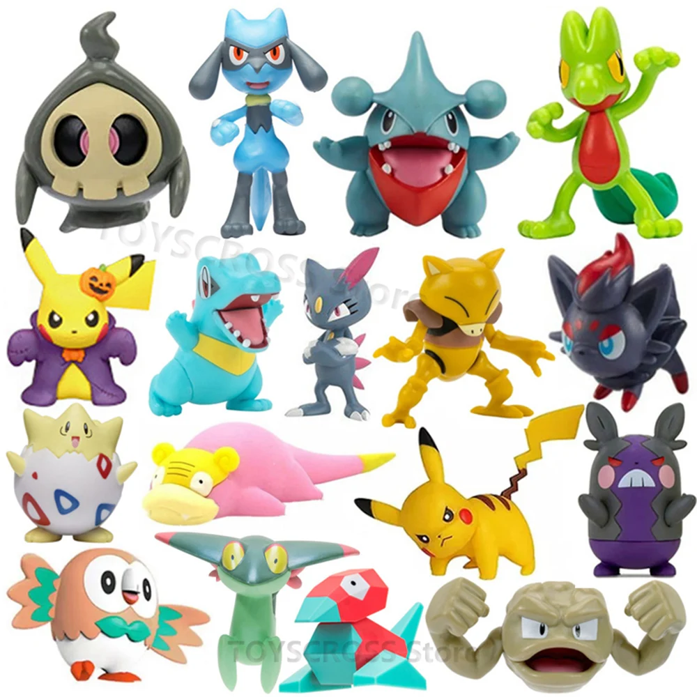 Figuras de Pokémon Anime de 1,5 pulgadas Litten Pikachu Rowlet Treecko Eevee Charizard Psyduck Totodile Pika Pokemon figura de acción muñecas de juguete