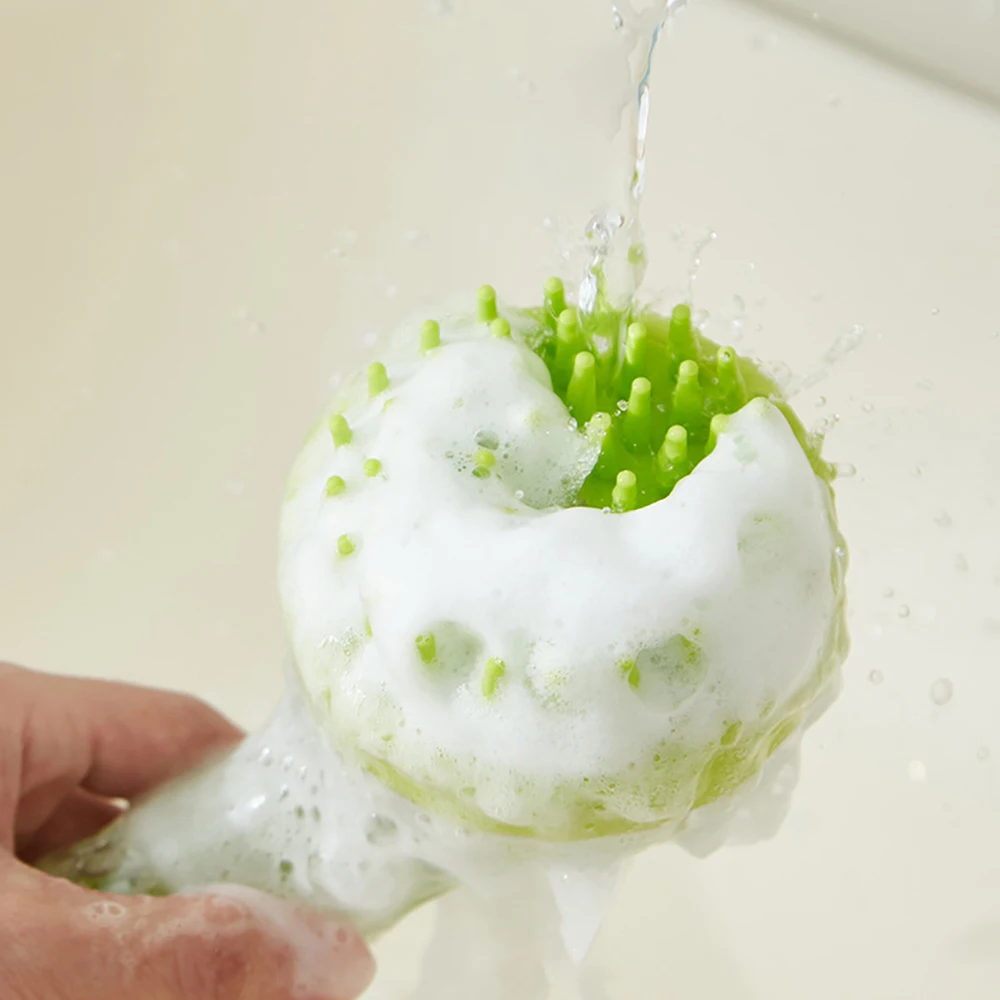 فرشاة حمام الجسم من السيليكون مع مقبض فرشاة تقشير لتنظيف الجسم وتدليك العناية بالبشرة أداة الاستحمام #2