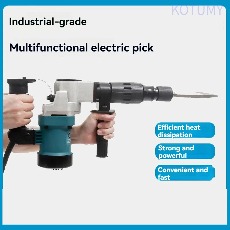 1200W Heavy-Duty Electric Demolition Hammer | AC 110V/220V Multi-Function Concrete Chisel & Rotary Hammer Drill