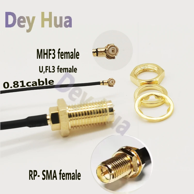 10PCS SMA female pigtail Jumper RP SMA female to U.FL3 MHF3 0.81Cable Sockets Jack connectors adapter for Wifi router GPS AP