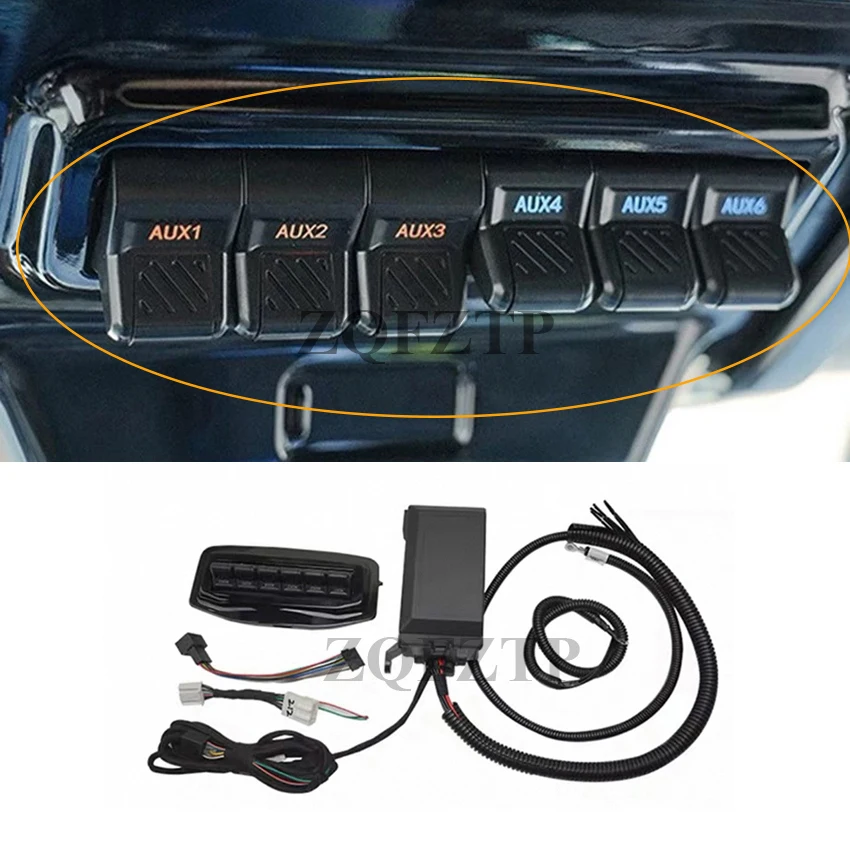 For Leopard 5/8 Six-Way Wired Aircraft Switch Spotlight Relay Control Box Searchlight Switch Modified Accessories