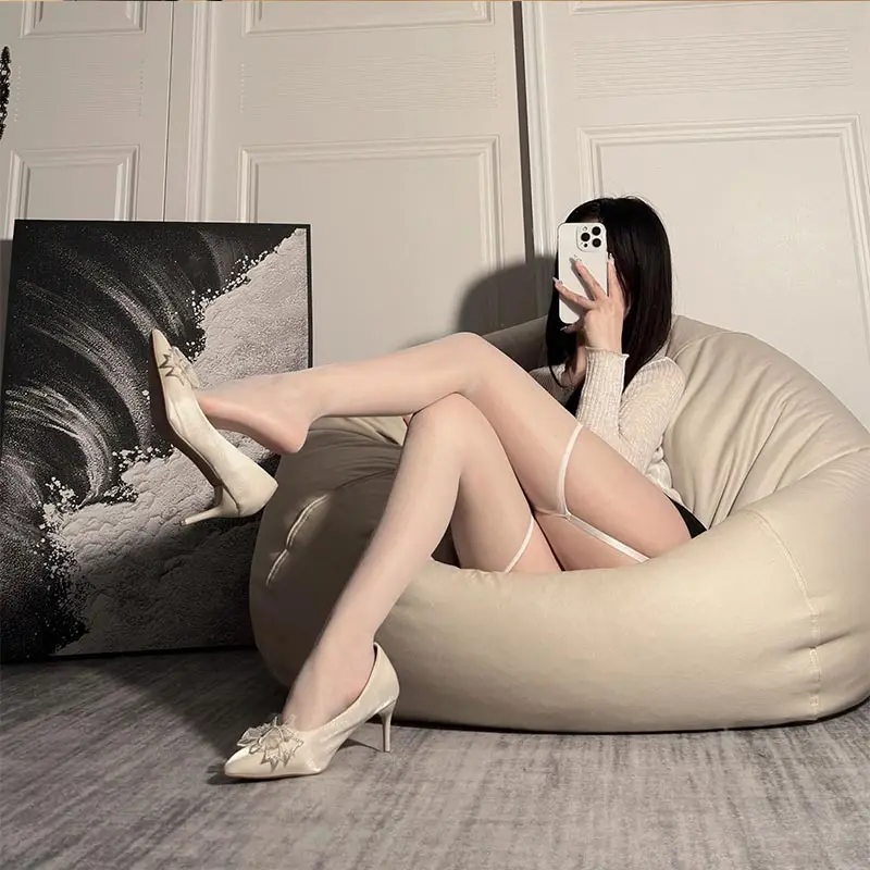 Чулки для тела с подвязками во французском стиле, роскошные носки до бедра, прозрачные шелковые колготки, женская официальная одежда, дышащие цельные колготки