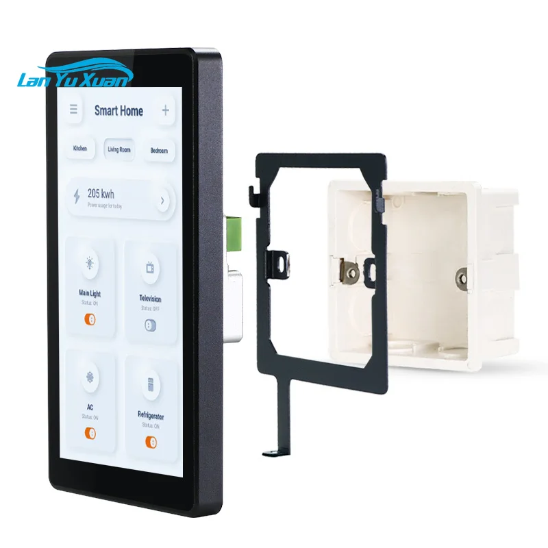 Smart Home Touch Control Panel with Aluminum Frame IPS Display RJ45 Port Android OS