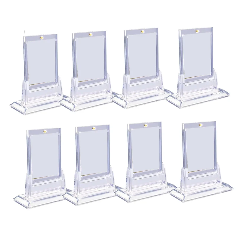 AINY-8PCS Magnetic Card Holders For Trading Cards, Card Protector Holders With Acrylic Stands Base For MTG,Sports Cards