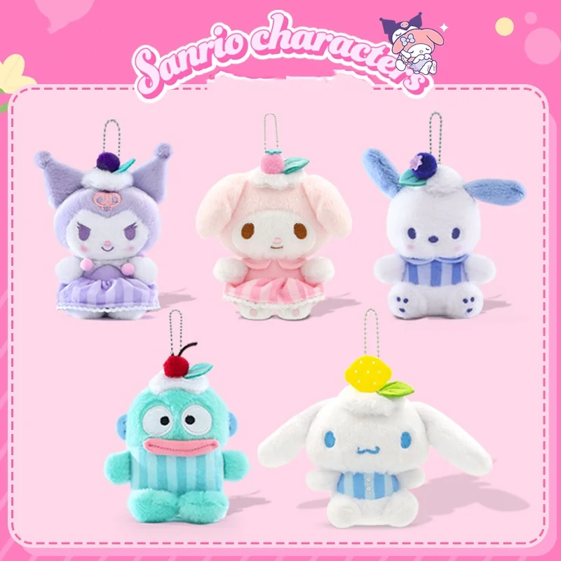10cm Genuin Sanrio Characters My Melody Kuromi Cinnamoroll Hellokitty Plush Toy Keychains Small Pendant Backpack Hangings